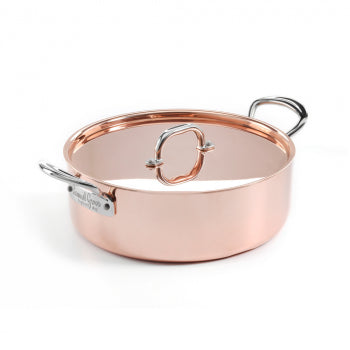26cm Induction Copper Saute Pan With Lid Side Handles From Samuel Groves