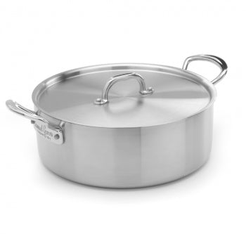 Classic 26cm Stainless Steel Triply Sautepan & Lid Side Han From Samuel Groves